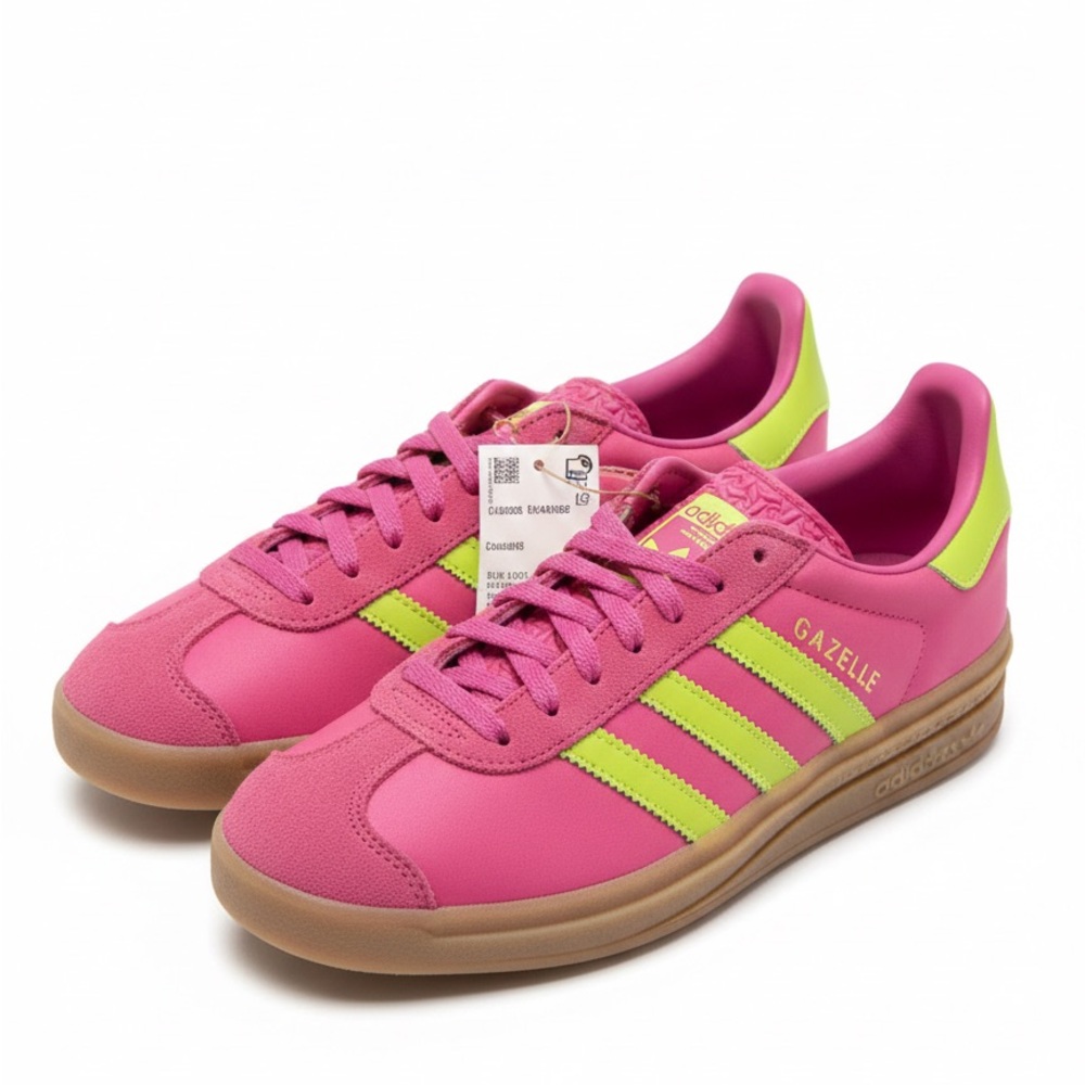Adidas Gazelle Pink and Lime Sneakers